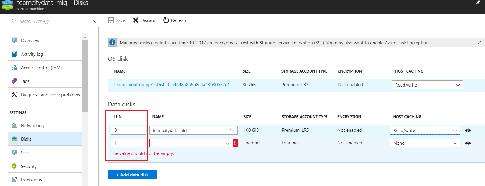 Attach Disks to VM